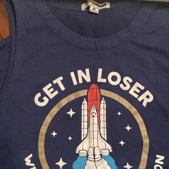 Get in Loser We’re Going to the Moon Xsmall Navy Tank Top - Picture 2 of 3